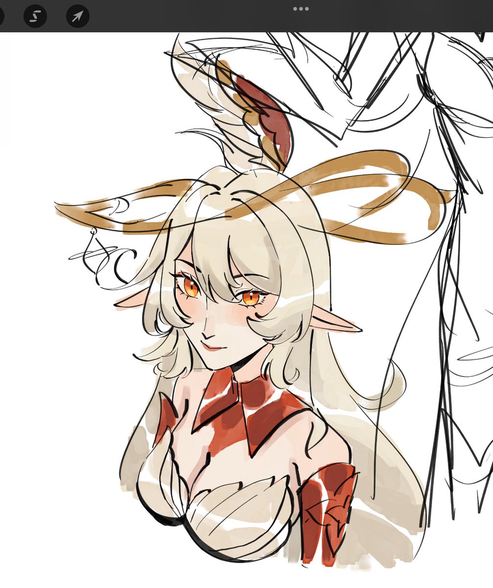 paperpensart's tweet image. warmup sketch of alice! really miss just doing quick doodles #genshinimpact