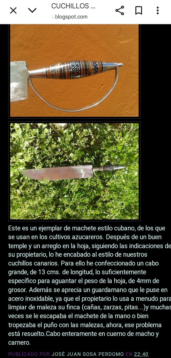 aitidenguanche's tweet image. Machete estilo cubano, de los que se usan en los cultivos azucareros...
¿Les suena de algo?