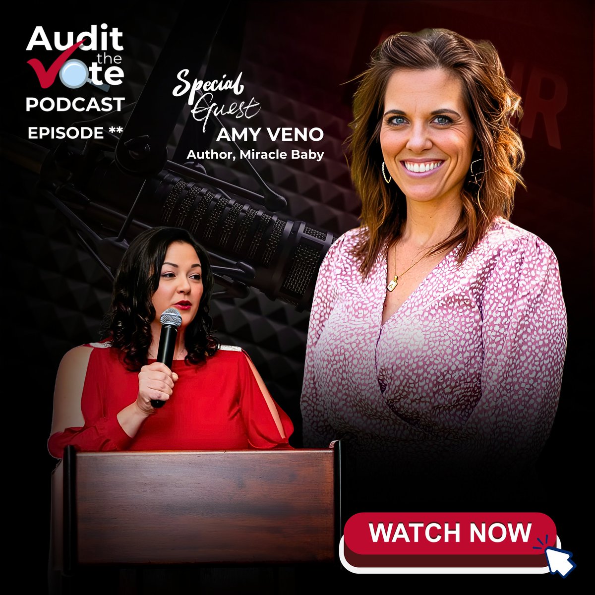Need some hope today?

Episode 39 of The Audit The Vote Podcast airs tonight at 9PM w/ special guest Amy Veno 🙏

From tragedy to testimony, her story will stir your soul.

📺 FB • YouTube • Rumble • Telegram • X
#PodcastDrop #AuditTheVote #FaithAndFreedom