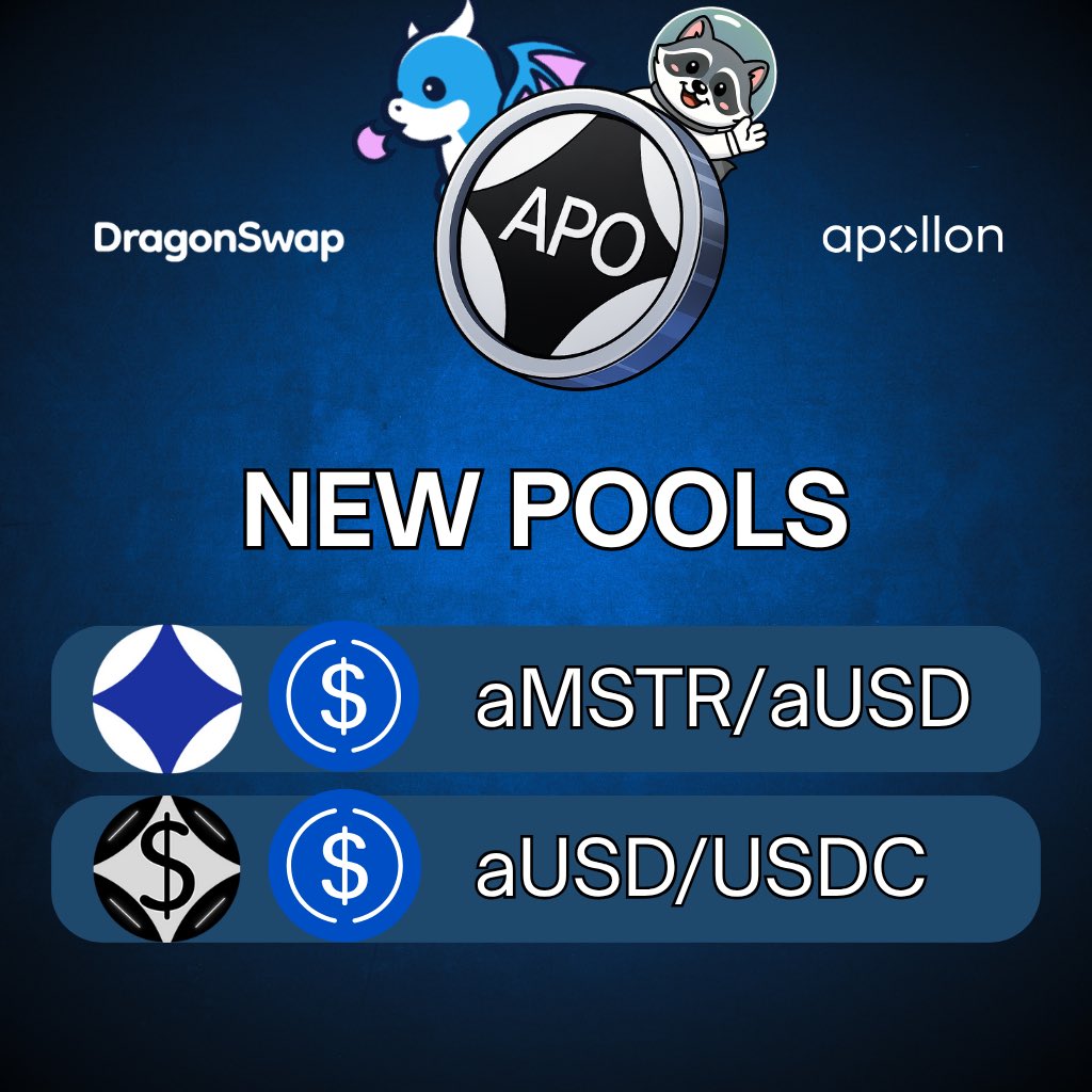 Black Swan (@blkswn_studio) on Twitter photo 🚨 Buy and sell $aMSTR (synthetic #Microstrategy Stock) now directly on <a href="/dragonswap_dex/">DragonSwap</a>! Also $aUSD is now listed on Dragonswap.
We will give away 500 $DRG (35$) to one address who traded aMSTR-aUSD or aUSD-USDC on DS within the next 48h.
Stocks Move Faster on Sei 🔴 🚨 Buy and sell $aMSTR (synthetic #Microstrategy Stock) now directly on <a href="/dragonswap_dex/">DragonSwap</a>! Also $aUSD is now listed on Dragonswap.
We will give away 500 $DRG (35$) to one address who traded aMSTR-aUSD or aUSD-USDC on DS within the next 48h.
Stocks Move Faster on Sei 🔴