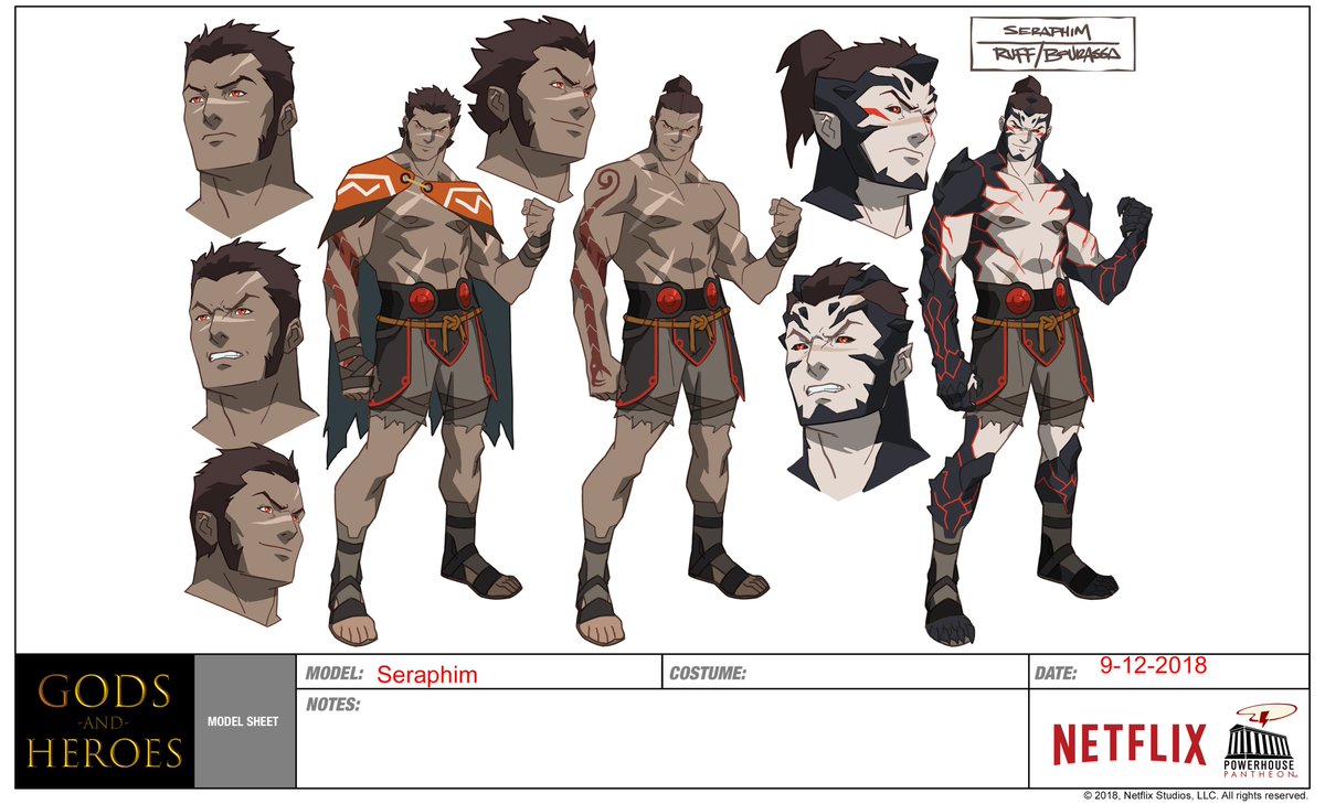 BloodofZeus's tweet image. Came across some early designs for Hades, Zeus, Seraphim and Poseidon in an old folder. Crazy to see ideas we once considered... Can't picture them like this now. We apologize for the poor quality of the images in advance. #BloodofZeus