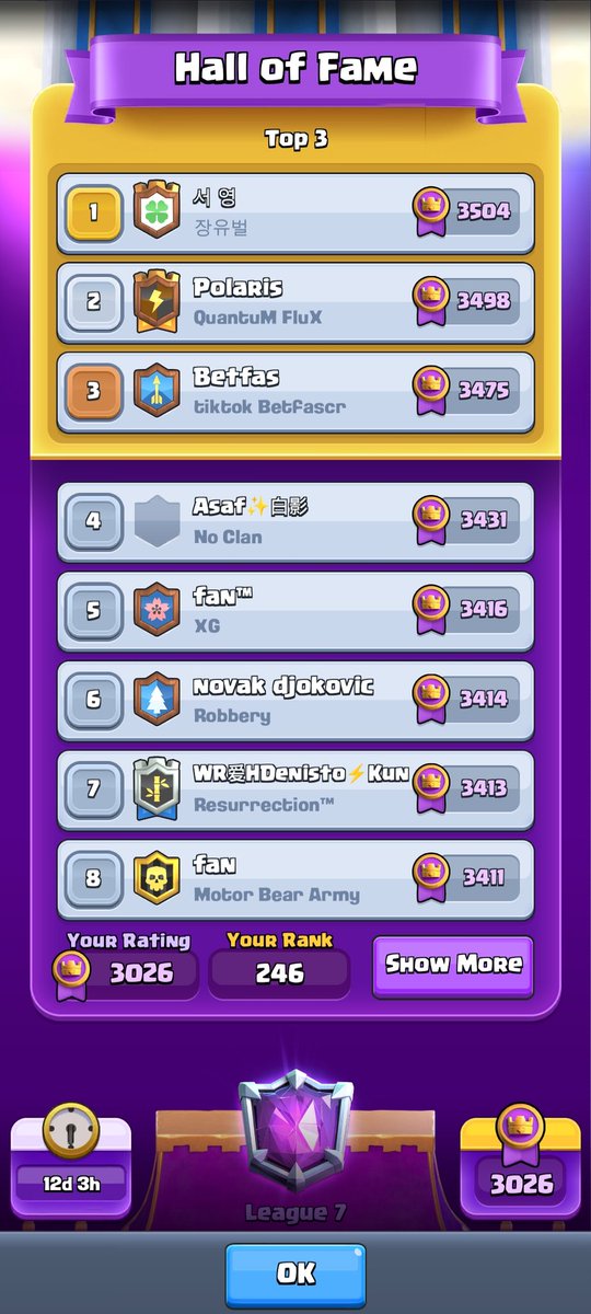 A dormir después del primer push 🫣

Pd: manden link de amistad que me quedé sin amigos en Clash jajajaja ❤️