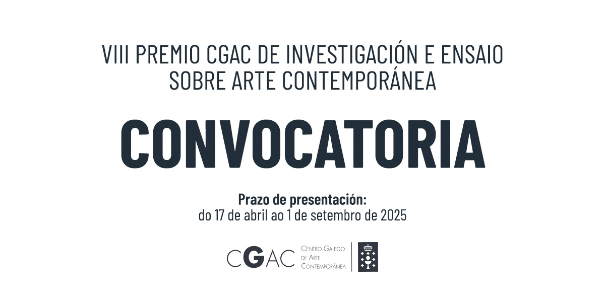 CGACSantiago's tweet image. Continúa aberta a convocatoria do VIII Premio CGAC de investigación e ensaio sobre arte contemporánea.
🔗 cgac.xunta.gal/gl/museo/convo…