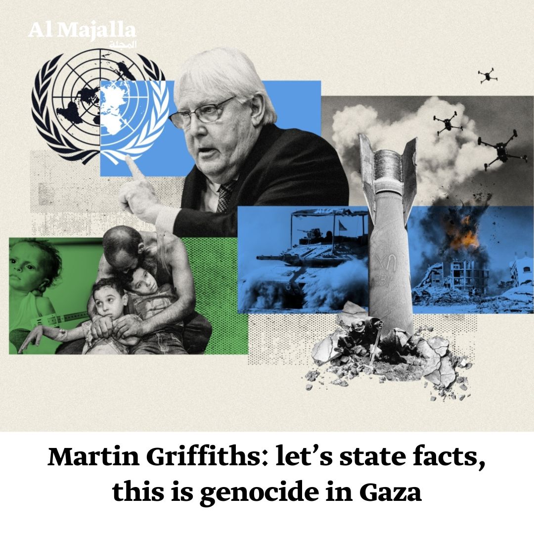 AlMajallaEN's tweet image. In a detailed and candid interview, former United Nations Under-Secretary-General for Humanitarian Affairs Martin Griffiths outlined the following key observations regarding the current state of the Middle East:
📌 Former UN humanitarian chief Martin Griffiths describes Israel’s…