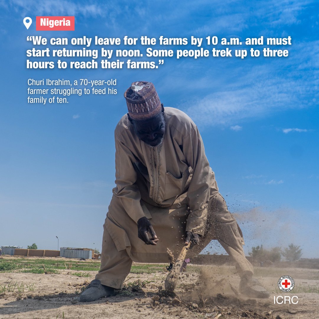ICRC_Africa's tweet image. ⛔ Limited access to farmland.
📈 Rising prices.
After 16 years of conflict in northeast Nigeria, farmers are struggling to feed their families.
This year, we’ve supported more than 21,000 farming households with seeds & tools.
Learn more 👉🏽 ms.spr.ly/6016sEHNs