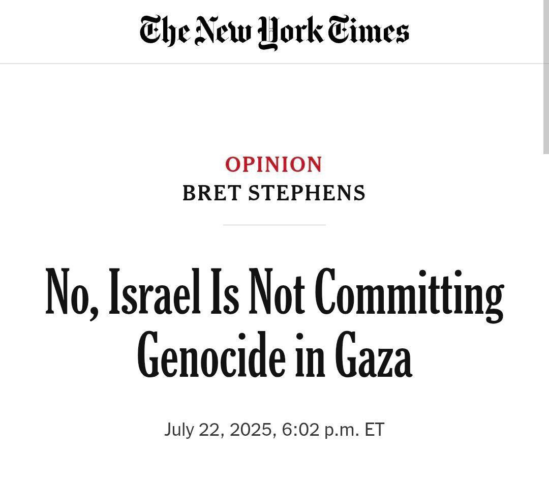 When even the NYT finally says it, you know that the whole genocide story has been a lie since day 1.