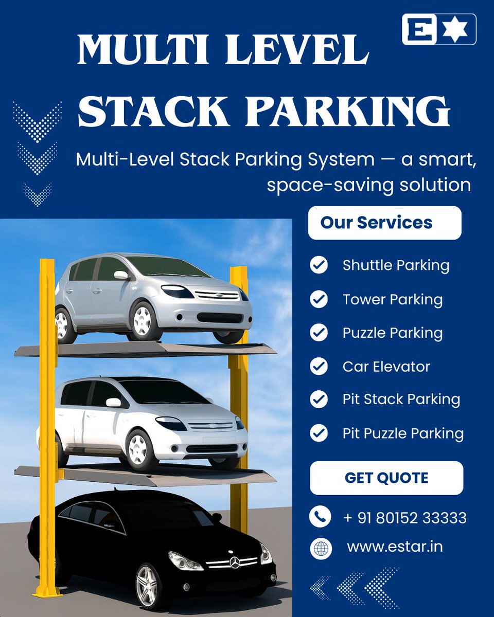 EstarEngineers's tweet image. 🚗 𝐌𝐮𝐥𝐭𝐢-𝐋𝐞𝐯𝐞𝐥 𝐒𝐭𝐚𝐜𝐤 𝐏𝐚𝐫𝐤𝐢𝐧𝐠 𝐛𝐲 𝐄 𝐒𝐓𝐀𝐑 𝐄𝐍𝐆𝐈𝐍𝐄𝐄𝐑𝐒
📞 Call Now: +91 80152 33333
🌐 Visit: estar.in
#MultiLevelStackParking #EStarEngineers #SmartParkingSolutions #StackParkingSystem #SpaceSavingParking #HydraulicParking
