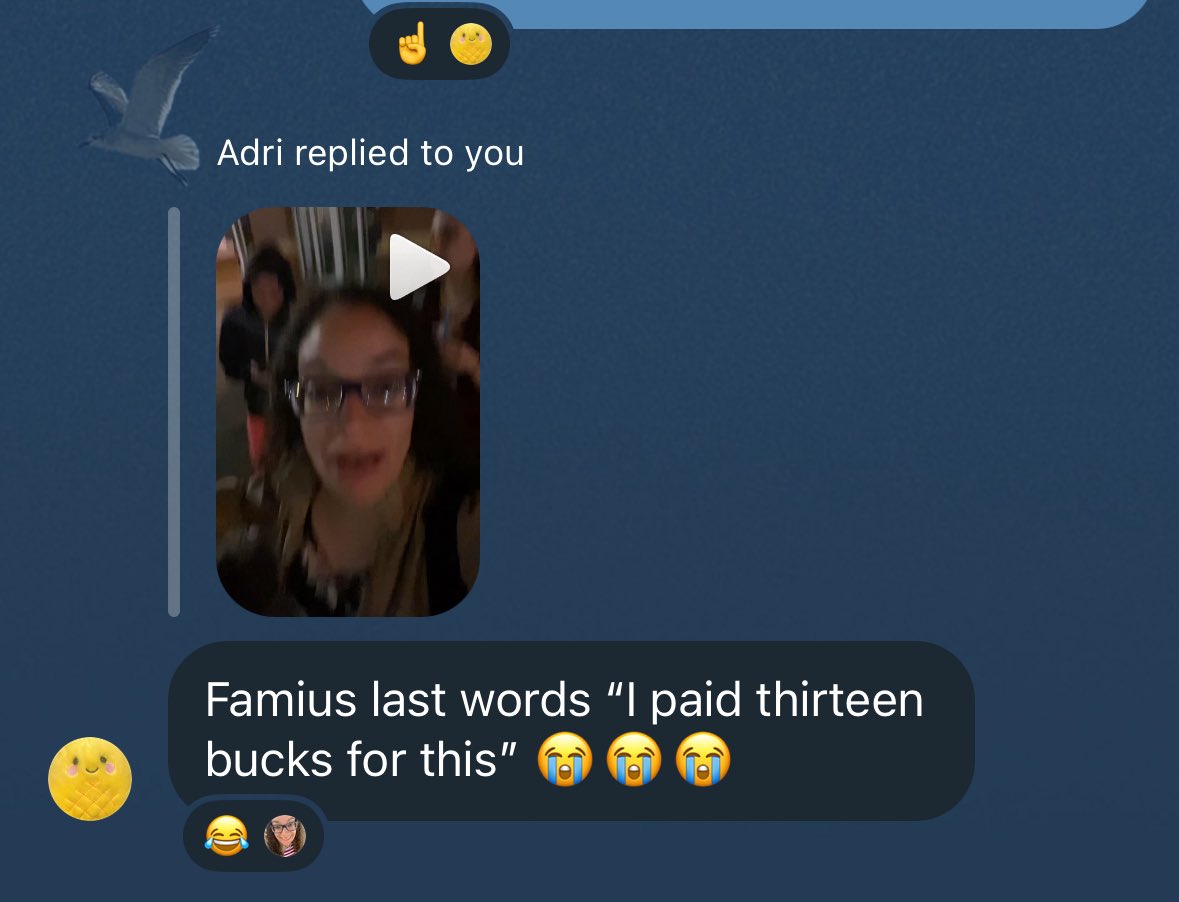 Rachie323's tweet image. Adri always making me laugh I’m so grateful we are trauma bonded x2 thanks to event companies and cancelled cons!!