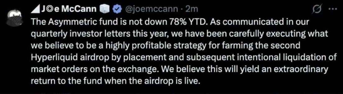 0nemorecomma's tweet image. What if Joe McCann is just James Wynn?
‘Highly probable trading strategy’ lmfao
