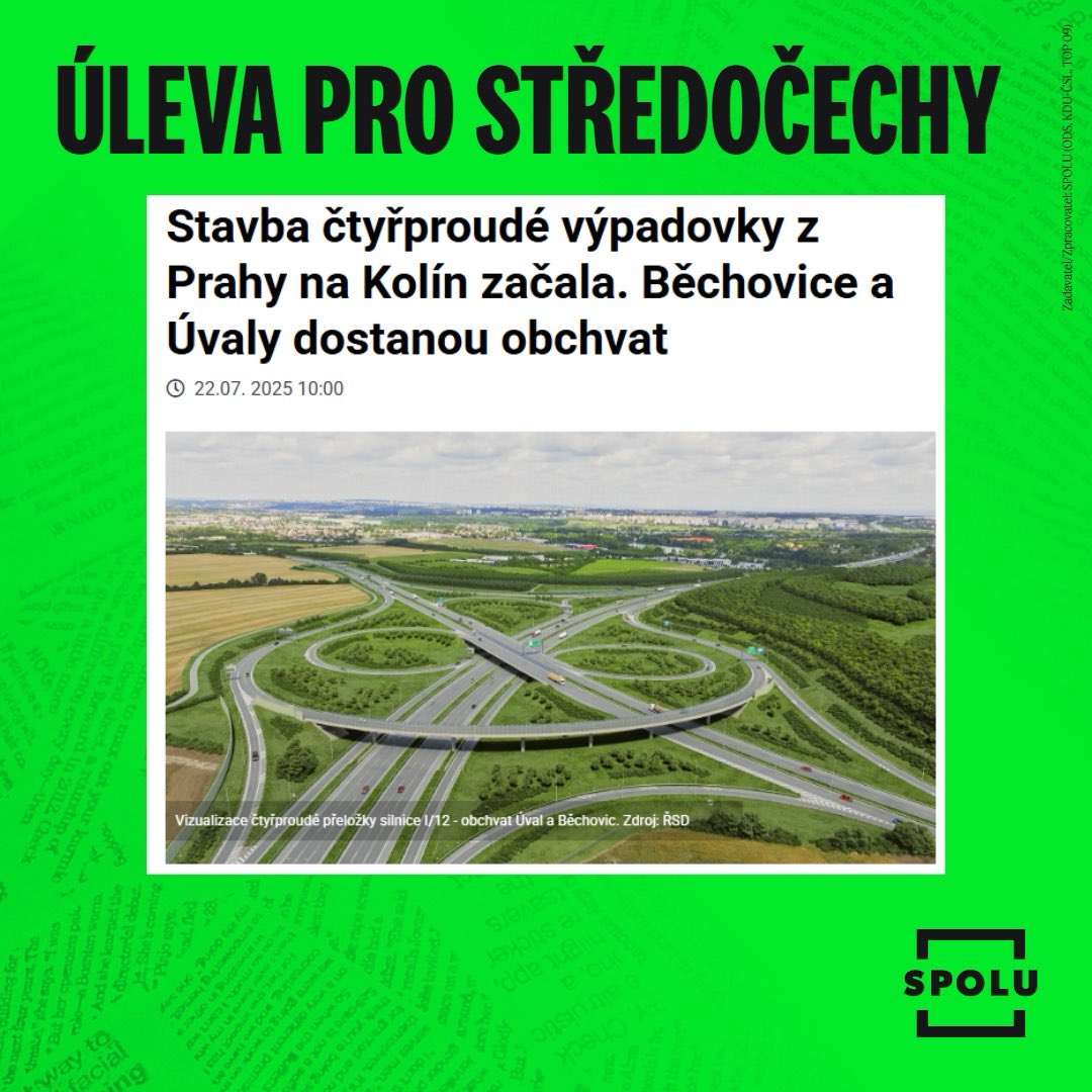 jiri_slavikk's tweet image. Skvělá zpráva pro všechny Středočechy!
ŘSD začalo stavět 12,6 km dlouhý obchvat Běchovic, Újezda nad Lesy a Úvaly! Nová přeložka silnice I/12 naváže na rozestavěný úsek Pražského okruhu D0 Běchovice - D1.
Děláme, co je třeba!