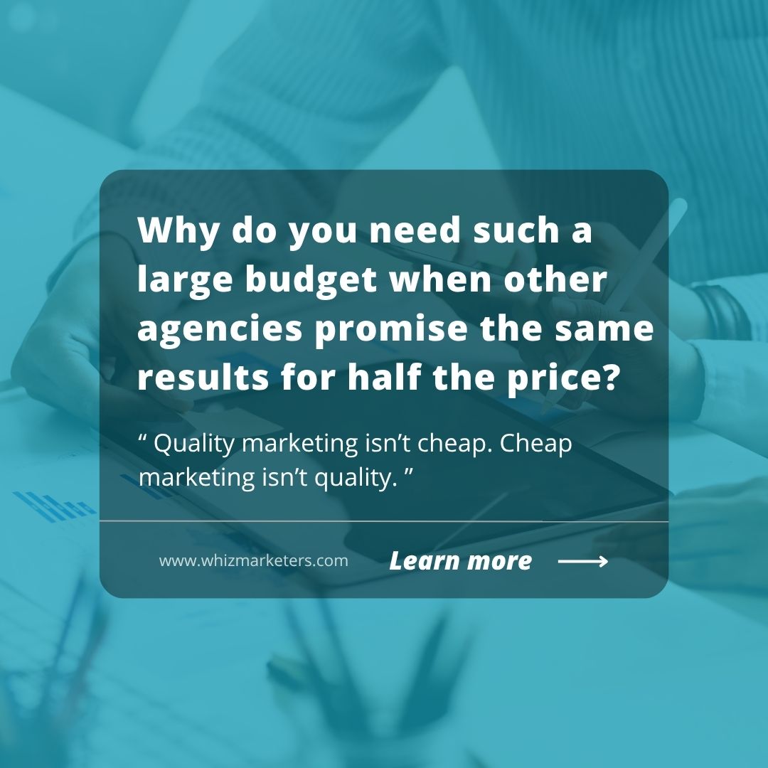 whizmarketers's tweet image. If another agency promises double the results for half the price… ask what corners they’re cutting

Invest Smarter, Not Cheaper &amp;gt;&amp;gt; bit.ly/4m1ImJA

#SEOBudget #CostEffectiveSEO #SearchTips #Sales #onlinemarketing #digitalmarketing #digitalmarketingagency #whizmarketers