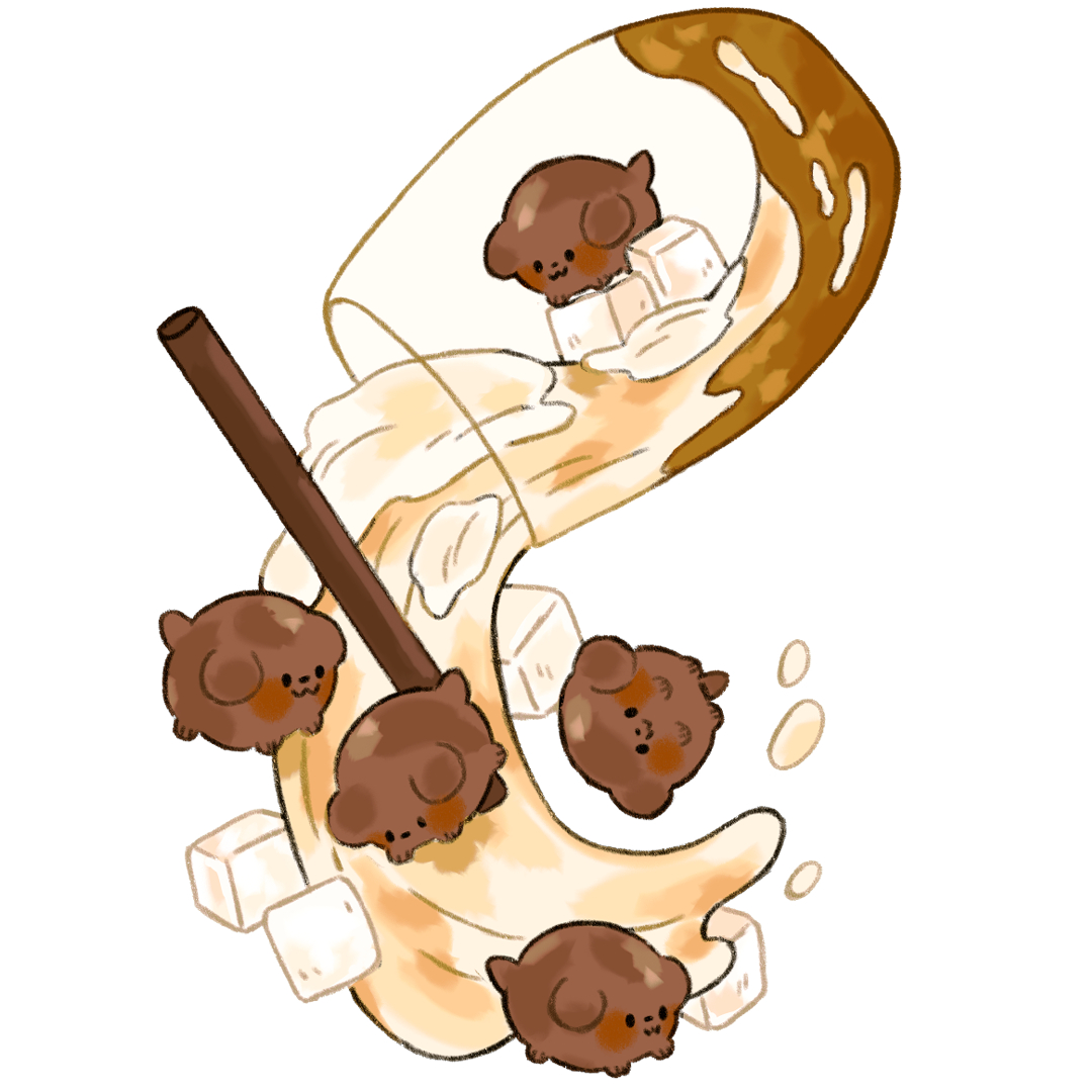 yumbrite's tweet image. A splash of boba pups!