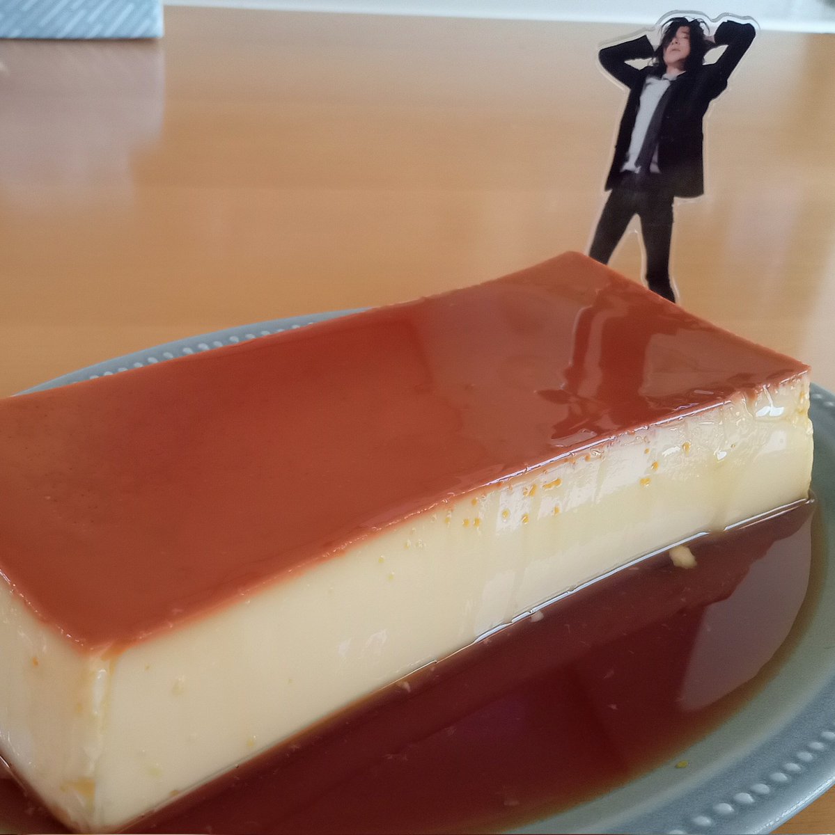 オマエ、デッケエナ
昨日焼いて冷やしておいたプリン🍮
食べるの楽しみにしてたんだー😋