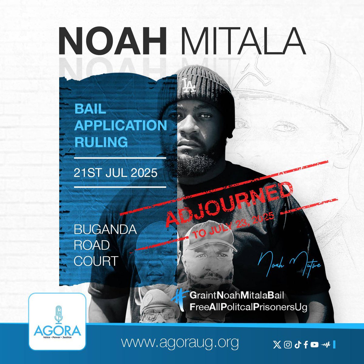 AgoraCFR's tweet image. Noah Mitala returns to court today for his bail application hearing.
#GrantNoahMitalaBail
#FreeAllPoliticalPrisonersUg