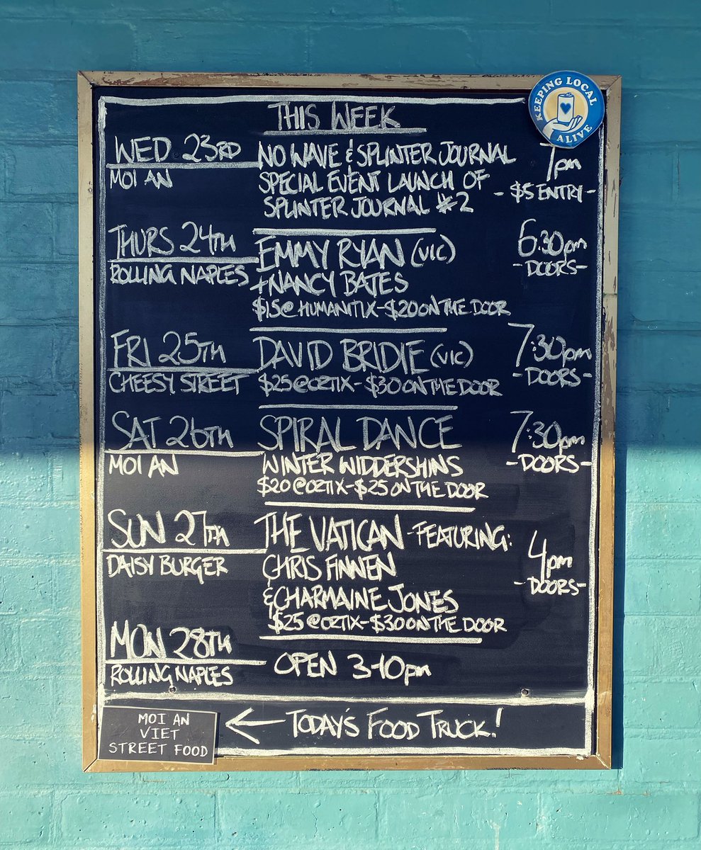 THIS WEEK AT THE WHEATY! 

#thewheaty #wheatybands #no_wave_poetry