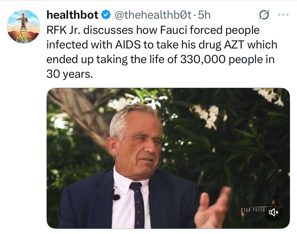 AZT was a massive breakthrough in the treatment of HIV 

It went on to form the basis of effective treatment for the virus until it was overtaken by better safer drugs.

Anyway RFK Jr doesn't even believe HIV is what causes AIDS 

He doesn't know what he is talking about