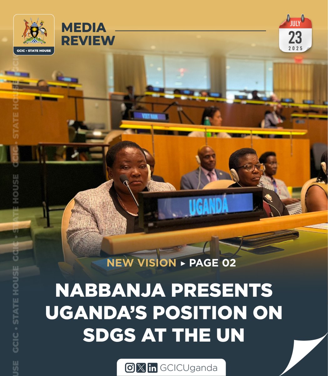 GCICMediaReview's tweet image. The Prime Minister, Hon. Robinah Nabbanja has urged world leaders to renew their commitment to multilateralism, solidarity, and international cooperation, ensuring no one or country is left behind in the global development journey.
#GCICMediaReview