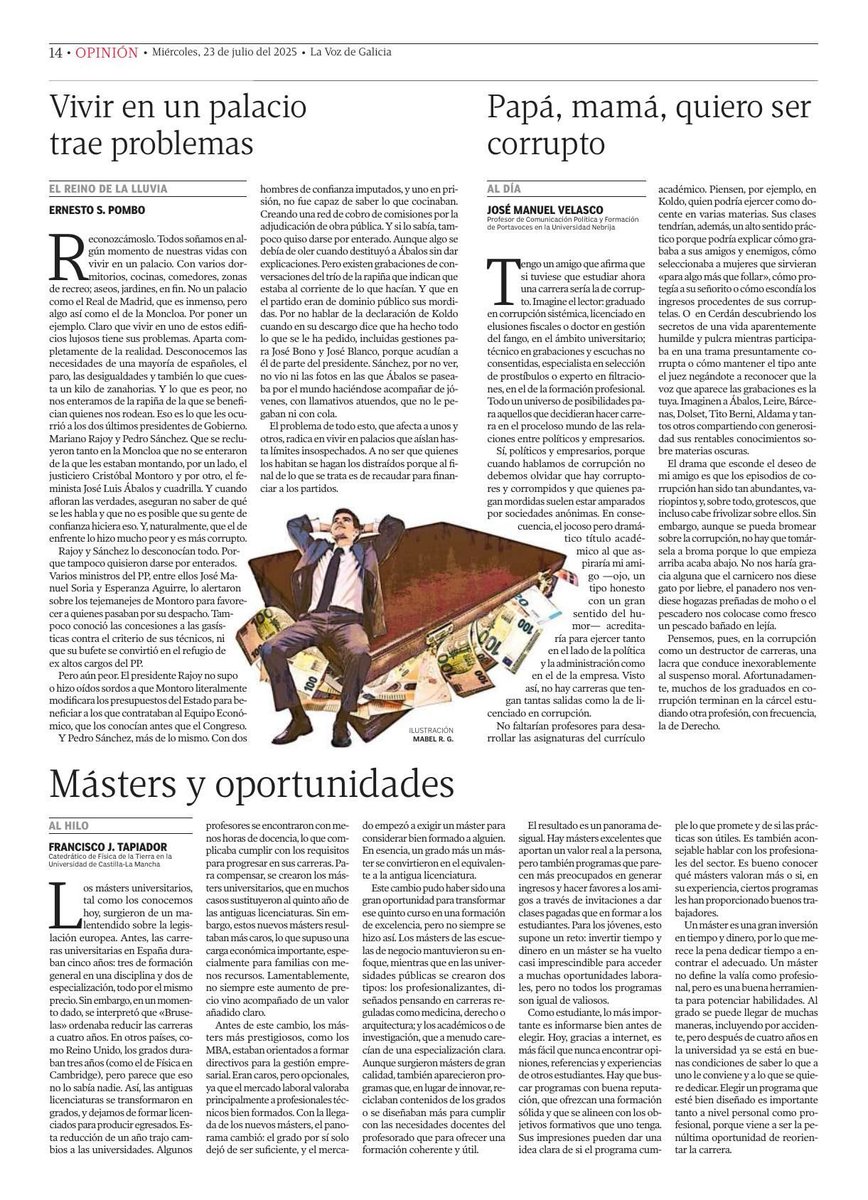 Francisco J. Tapiador (@tapiador) on Twitter photo Mi artículo de opinión en La Voz de Galicia <a href="/lavozdegalicia/">La Voz de Galicia</a>, sobre oportunidades perdidas y la importancia de elegir bien un máster universitario. Mi artículo de opinión en La Voz de Galicia <a href="/lavozdegalicia/">La Voz de Galicia</a>, sobre oportunidades perdidas y la importancia de elegir bien un máster universitario.