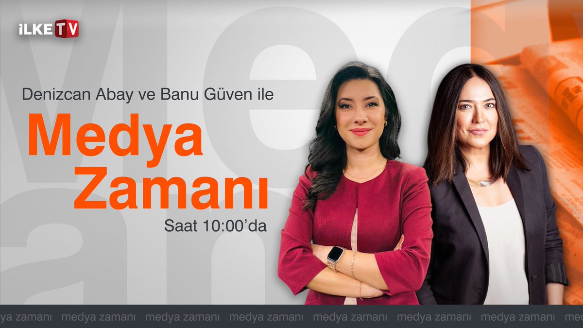📢 Denizcan Abay ve Banu Güven ile Medya Zamanı'nda medyadaki köşe yazıları, gündemin öne çıkanları konuşuluyor        

#MedyaZamanı 10.00'da İlke TV'de        

Canlı yayını YouTube'dan izlemek için:   

youtube.com/live/zN6LH48PL…