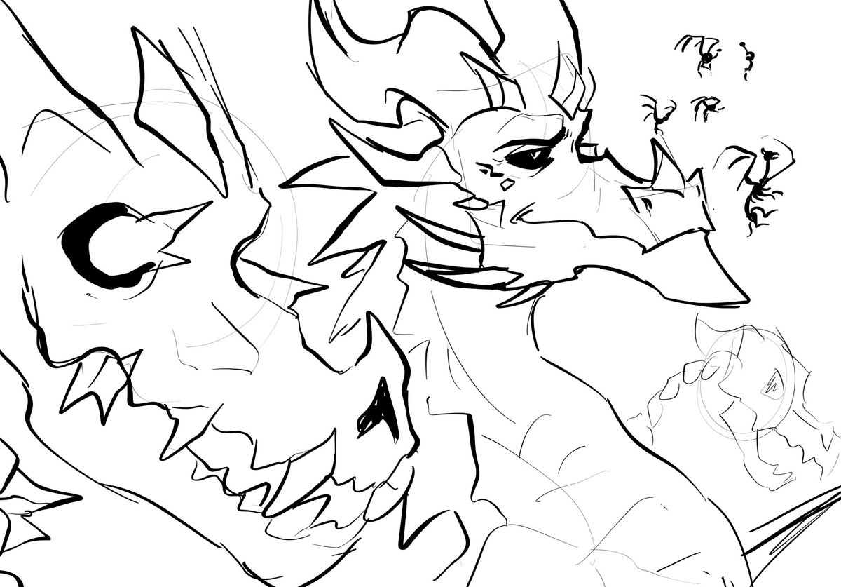 end0scrypt's tweet image. Some dragon doodles for class!