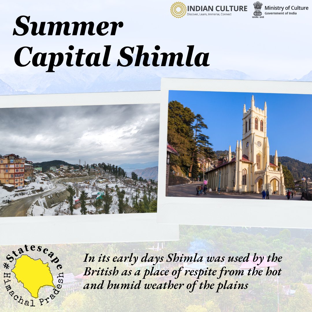 _IndianCulture's tweet photo. #HeritageMaps: Summer Capital Shimla 

Read the full story of Shimla at https://t.co/gSQIs2Mvys 

This week in #StateScape we are exploring the culture and history of Himachal Pradesh 

#shimla #simla #historyofshimla #himachalpradesh #indianstates #statesofindia #summercapital https://t.co/Kd7FNAUglf