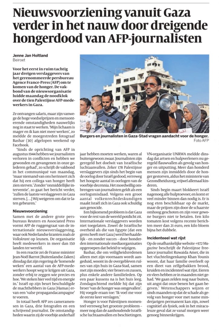 SchoutenLegal's tweet image. En net als je denkt dat #Israël niet nog meer schaamte op zich kan laden, lees je weer een verhaal over de wreedheid van deze bezetting.
Bron: AFP/Volkskrant