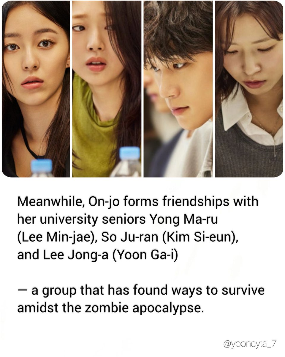 yooncyta_7's tweet photo. 🚨NEW zombie outbreak hits Seoul! (1)
Nam #Onjo, now a University Student, fights to survive without her old crew.
#Cheongsan, #Namra, & #Suhyeok 's fates unfold as On-jo teams up with new allies Ma-ru #LeeMinJae , Ju-ran #KimSiEun , & Jong-a #YoonGaI .
#AllOfUsAreDeadS2 https://t.co/aqD95KCLuM