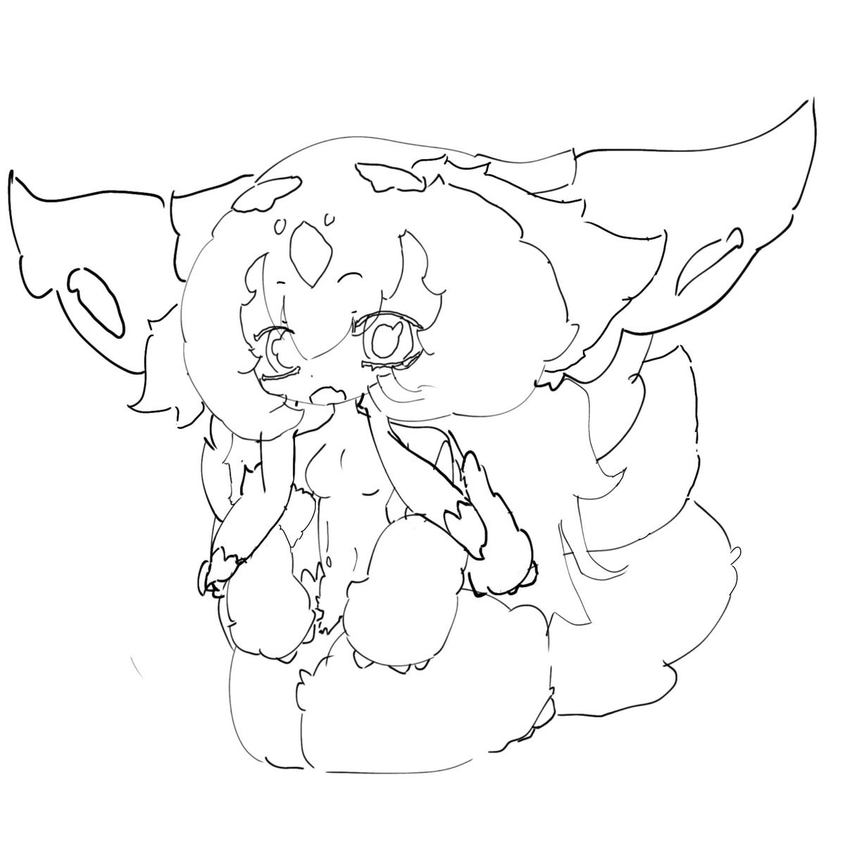 Notquitejackly's tweet image. Sorry for no 1 hour drawing, but have this little drawing of faputa sitting sosu!!