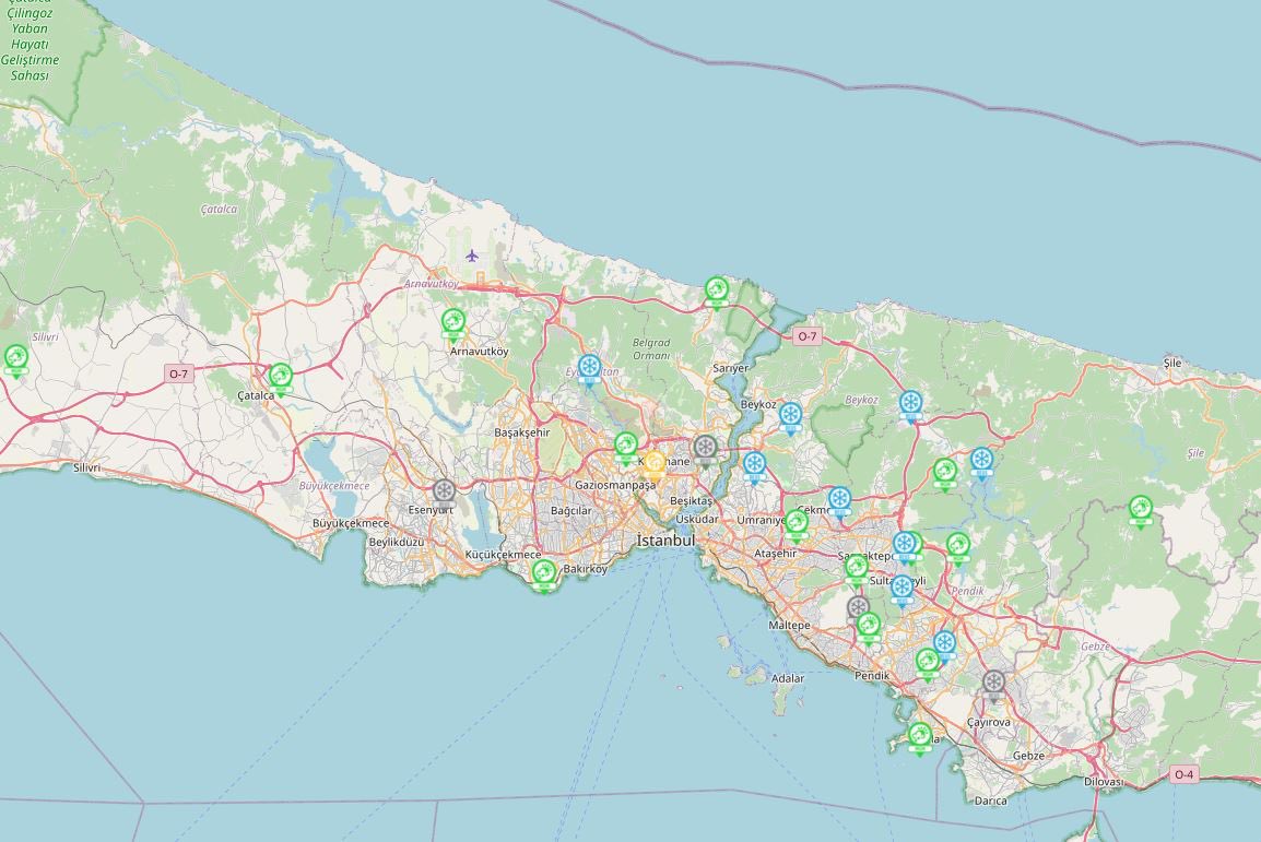 Saat daha yeni 12 olurken 38°C ve üzeri sıcaklık ölçülen bazı istasyonlar.