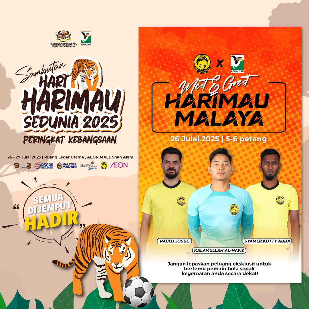 PERHILITAN's tweet image. 🐯⚽ SAMBUTAN HARI HARIMAU SEDUNIA 2025 - PERINGKAT KEBANGSAAN
📍 AEON Mall Shah Alam
🔥 Jangan lepaskan peluang keemasan untuk bertemu secara eksklusif dengan pemain bola sepak Harimau Malaya!
📸 Meet & Greet bersama
💬 Paulo Josue | Kalamullah Al-Hafiz | Syamer Kutty Abba