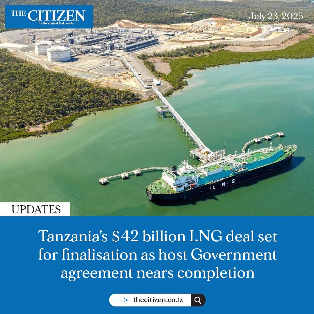 The Citizen Tanzania (@thecitizentz) on Twitter photo A long-awaited deal to set out the terms of Tanzania’s $42 billion liquefied natural gas (LNG) plant will be finalised within two weeks, The Citizen has reliably learnt.
Finalisation of the Host Government Agreement (HGA) between Tanzania and international partners will pave the A long-awaited deal to set out the terms of Tanzania’s $42 billion liquefied natural gas (LNG) plant will be finalised within two weeks, The Citizen has reliably learnt.
Finalisation of the Host Government Agreement (HGA) between Tanzania and international partners will pave the