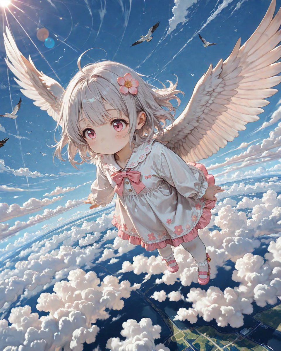 NUEnoSORA's tweet image. えーと...
なんの まえぶれもなく どうしたの？
つかいま？ ロウで かためた とり の はね？
エナジードリンク でも のんだの？
いろいろと つっこみたい ところだけど
つばさを さずかったことだし あそんでおいで～
鳥の翼ドレス
#AIイラスト #AIart #AIillustration