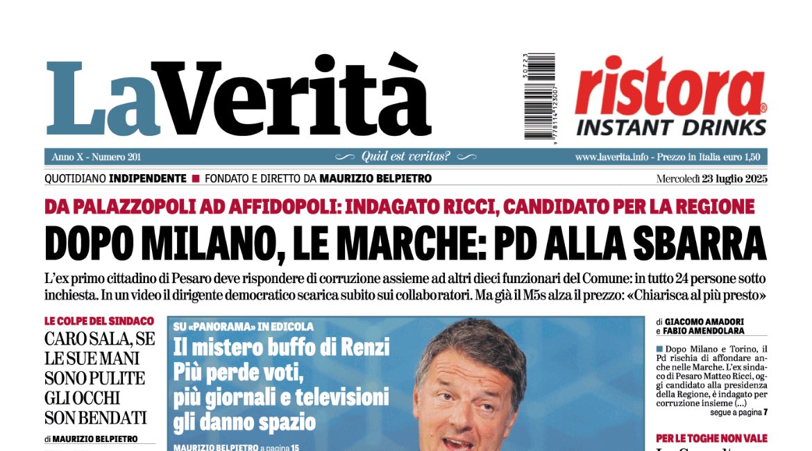 lucianocapone's tweet image. Al di là del solito garantismo (o giustizialismo) a corrente alternata, il titolo è tecnicamente una fake news: per il momento a Milano come nelle Marche ci sono solo degli indagati, nessuno dei quali è stato rinviato a giudizio. Pertanto nessuno è “alla sbarra”.