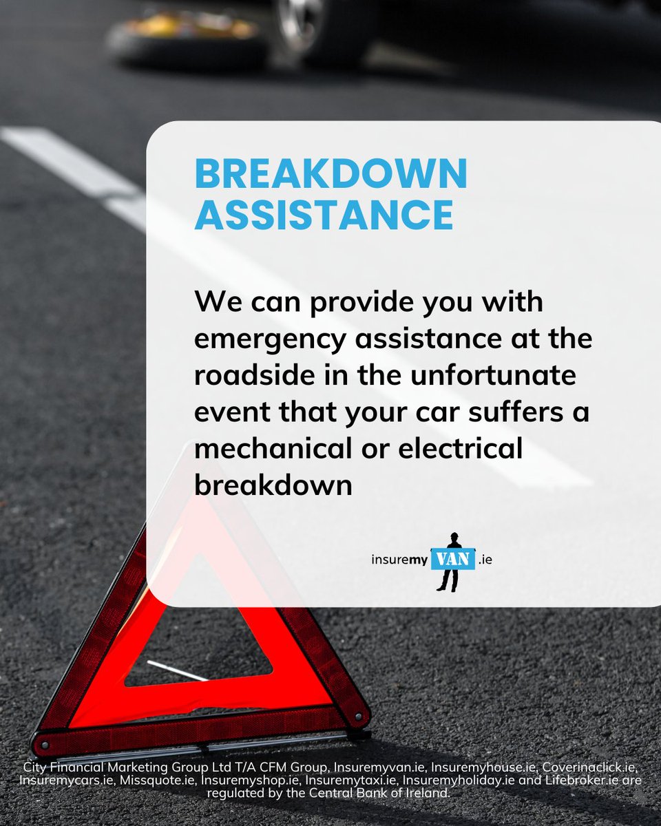 Breakdown on the road? ⚠️🔧 We’ve got your back. Get emergency roadside assistance when you need it most — mechanical or electrical.
Learn more 👉 insuremyvan.ie

#insuremyvan #fleetinsurance #insurancebroker #insurance_solutions #ad