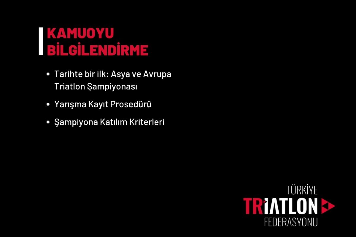 Asya ve Avrupa Triatlon Şampiyonası ile ilgili kamuoyu bilgilendirme metnimizin tamamına aşağıdaki bağlantıdan ulaşabilirsiniz.

triatlon.org.tr/kamuoyu-bilgil…

#hedeftriatlon