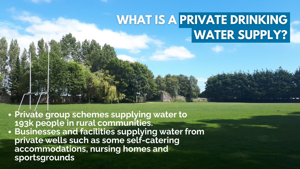 EPAIreland's tweet image. There is an urgent need for mandatory registration of private drinking water supplies in Ireland. Key takeaways from the latest EPA report on Private Drinking Water Quality. Full report: epa.pulse.ly/f1muim81uc