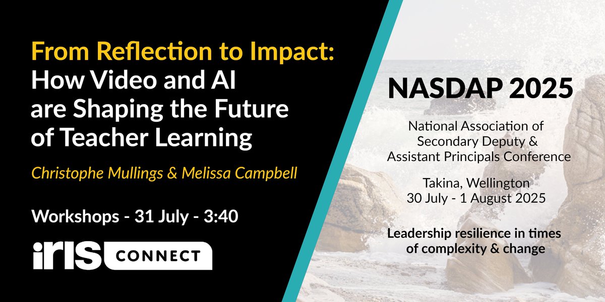 Join us at <a href="/nasdapnz/">NASDAP</a> 2025 in New Zealand!
📍 Stand 20 – Explore our new AI features or chat about your current professional learning initiatives.

🎥 Workshop: How Video &amp; AI Are Shaping Teacher Learning
👤 Christophe (IRIS Connect) &amp; Melissa Campbell (Rangi Ruru Girls’ School)