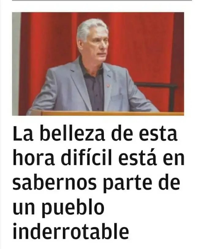 La palabra derrota no existe en el vocabulario del pueblo Cubano, porque somos de ¡Patria o Muerte!
#YoSigoAMiPresidente
#LaLuchaNoHaCesado