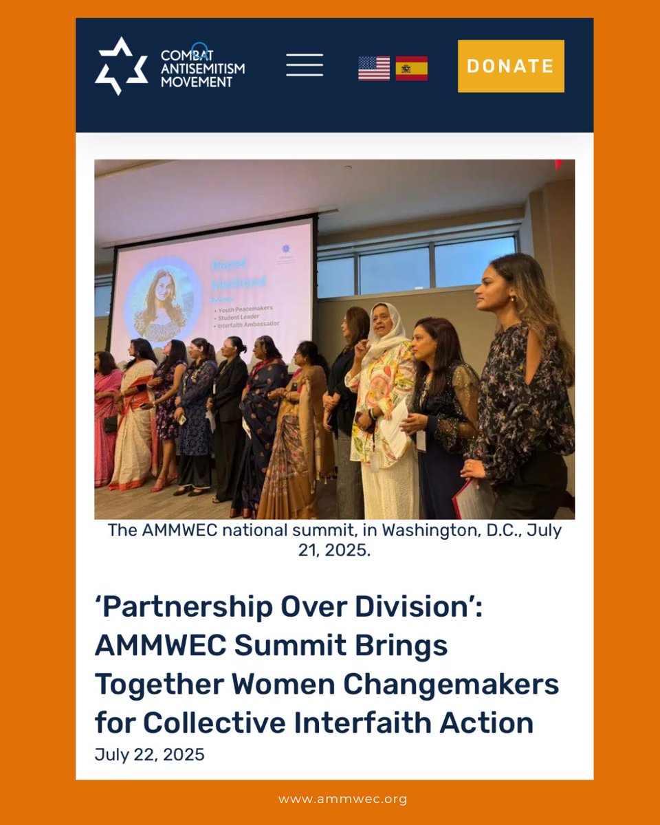 ammwecofficial's tweet image. Featured by @combatantisemitism for our impactful D.C. summit — united for interfaith change.
#AMMWEC2025 #PartnershipOverDivision #WomenForPeace #InterfaithDialogue #UnityInAction #ChangemakersUnite #ammwec #anilaali #ammwecleadershipconference
