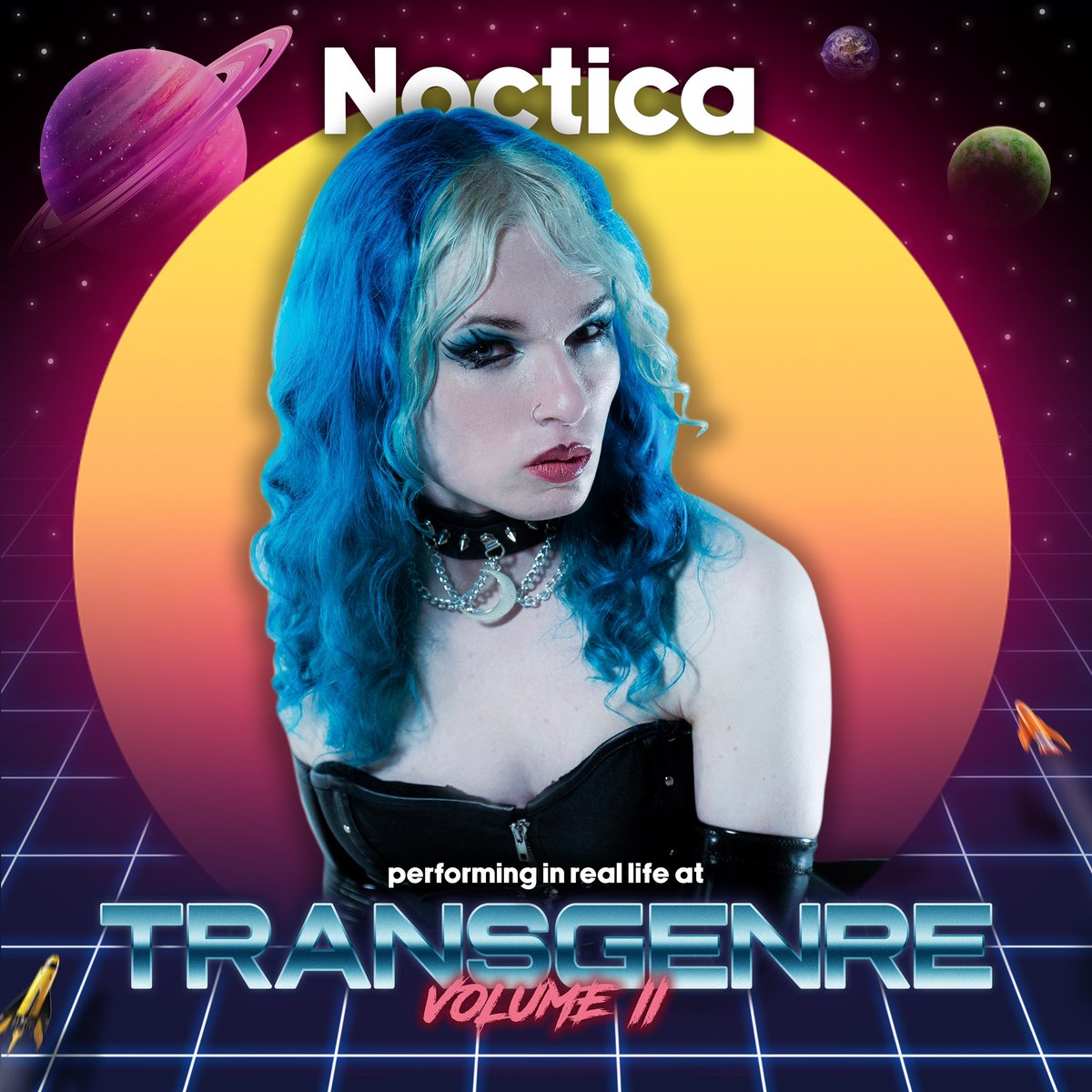 Our next spotlight artist playing TRANSGENRE Volume II is no doubt going to be a worldwide sensation by the end of the 2020s – an unstoppable force of fierceness, swagger, intrigue and, dare we say it, undeniable sexiness – Tamworth’s boundary-shattering alt-pop queen ✨NOCTICA✨