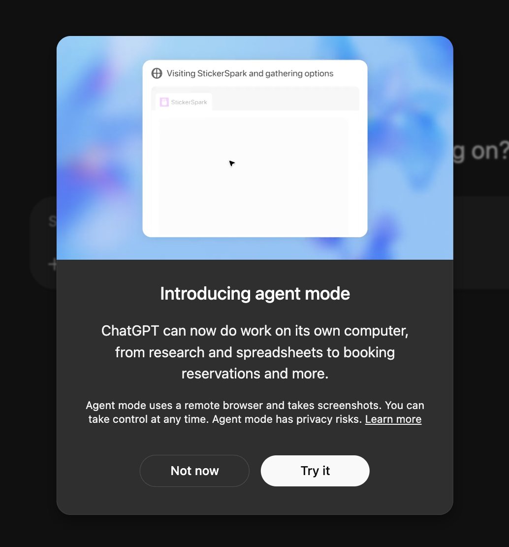 thegenioo's tweet image. Just got access to ChatGPT Agent on Plus
What should I try first?
