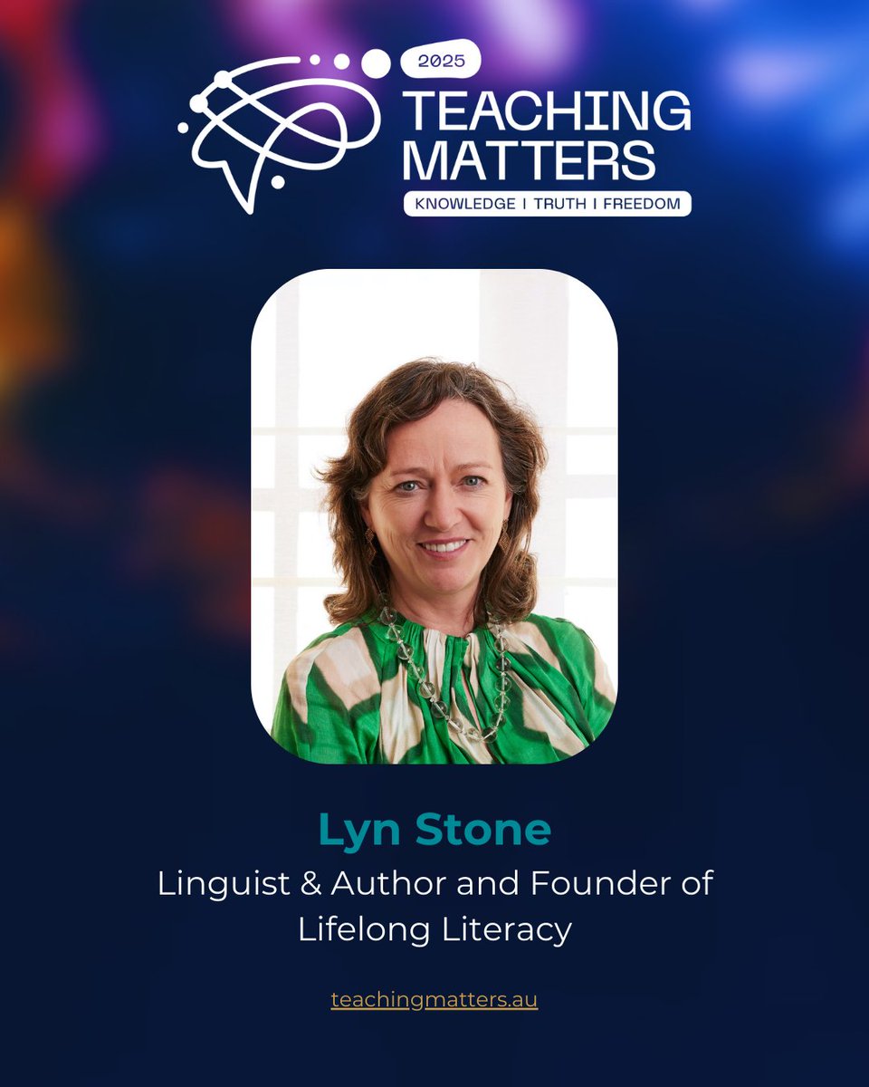 We are thrilled to highlight another one of our event speakers for the 2025 Teaching Matters Summit, Lyn Stone.

Lyn is an educational linguist, author and owner of the consultancy and tutoring practice, Lifelong Literacy. 

Tickets are still available to this year's event at