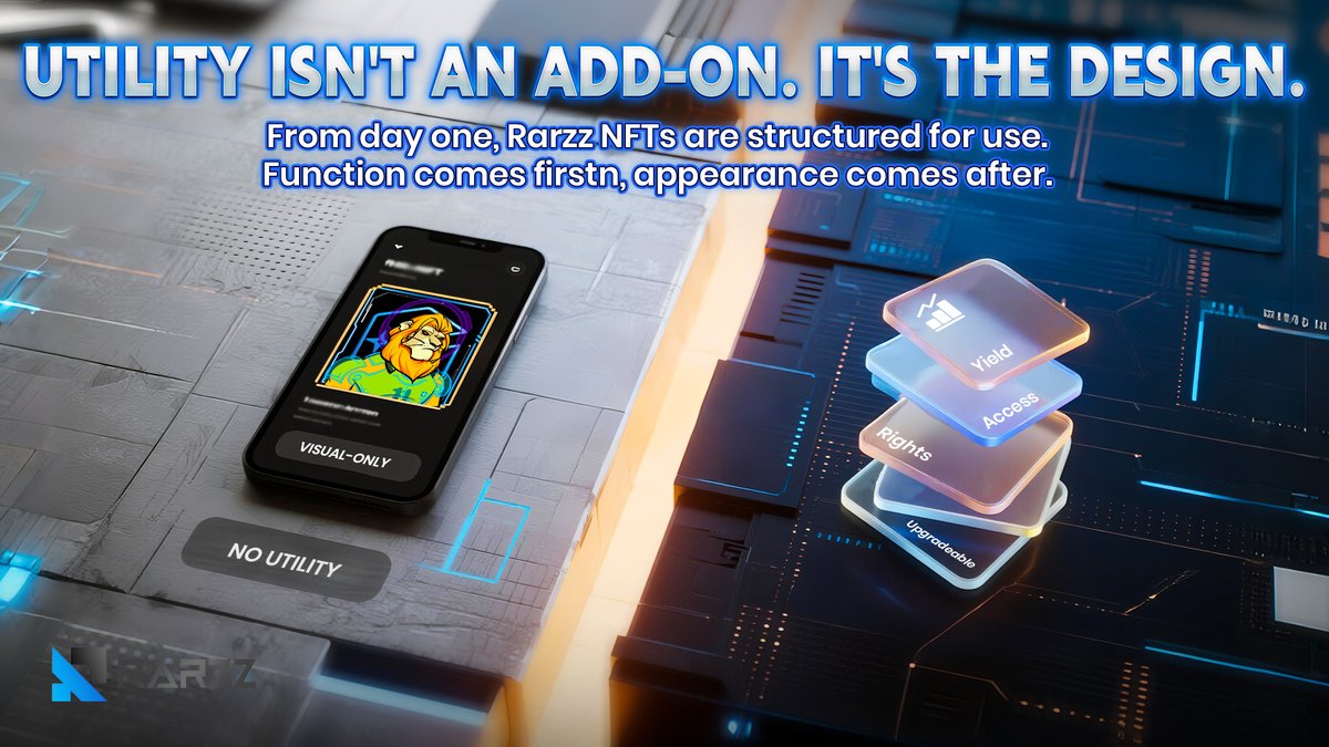 rarzz_1's tweet image. 🧠Most platforms treat utility as an afterthought.
At Rarzz, it’s the foundation.
⚙️Every NFT comes with built-in revenue logic, licensing, and access layers.
🎯It’s not just about how it looks, it’s about how it works.
🛠Utility isn’t added. It’s designed.

#Rarzz #NFTEvolution