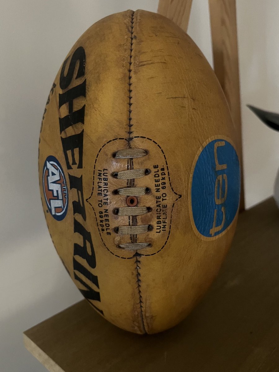Nick Davis (@davisnick_2) on Twitter photo Here It Is
The 2005 semi-final game ball.
4 goals that night, including the last kick of the game the ball that found its way through the goals found its way back to me thanks to <a href="/Channel10AU/">Channel 10</a> and Stephen Brassel for getting one to me all those years ago.
<a href="/sydneyswans/">Sydney Swans</a> <a href="/AFL/">AFL</a> Here It Is
The 2005 semi-final game ball.
4 goals that night, including the last kick of the game the ball that found its way through the goals found its way back to me thanks to <a href="/Channel10AU/">Channel 10</a> and Stephen Brassel for getting one to me all those years ago.
<a href="/sydneyswans/">Sydney Swans</a> <a href="/AFL/">AFL</a>