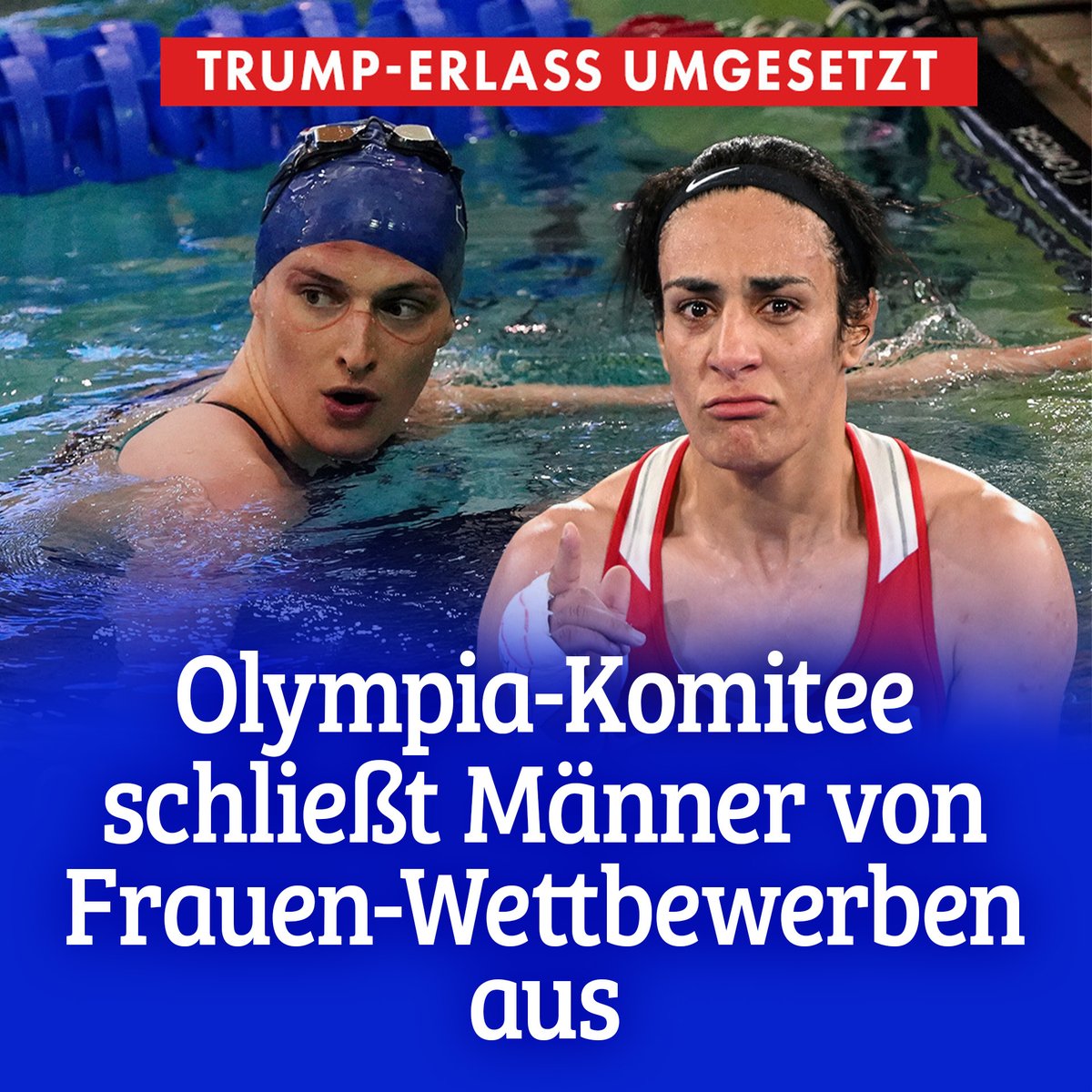 niusde_'s tweet image. US-Olympiakomitee schließt Transfrauen offiziell aus. Auch für Skandal-Boxer und „Olympiasiegerin“ Imane Khelif ein Problem: Ohne Beweis, eine Frau zu sein, kein Start 2028 in Los Angeles ...
nius.de/ausland/news/t…