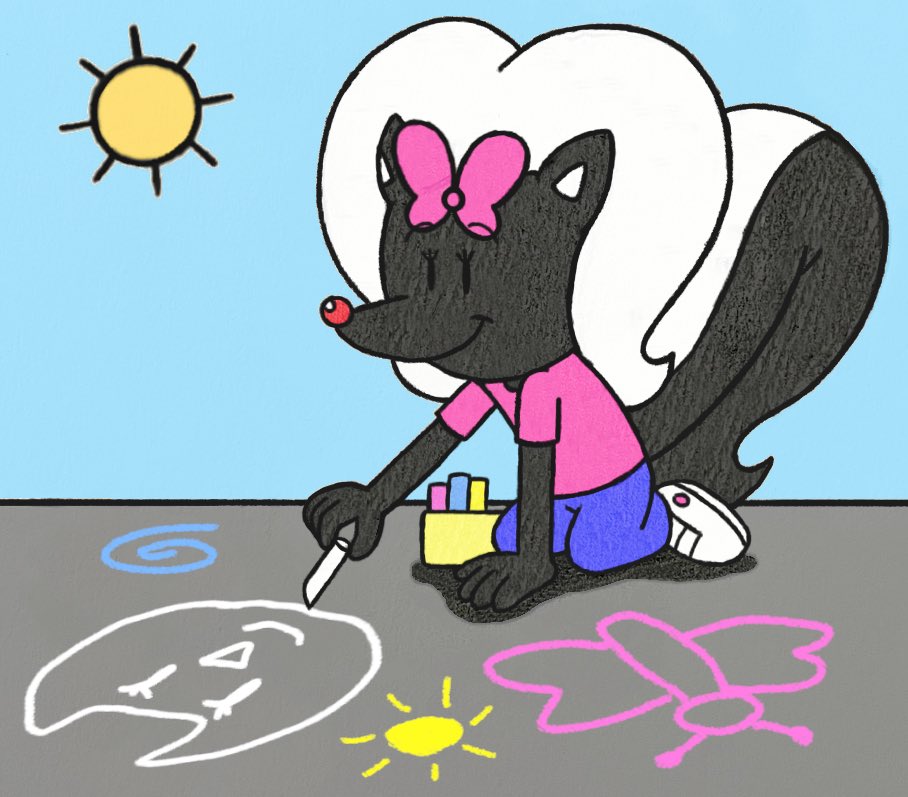 JJSponge120's tweet image. Day 22 of Jubilee July 2025 - Chalk
My OC Skunky makes a few chalk drawings. 🎨
Jubilee July 2025 prompts by @BIO6751. #JubileeJuly #JubileeJuly2025 #Chalk #Skunk #Girl #Skunky #OC #JJSponge120