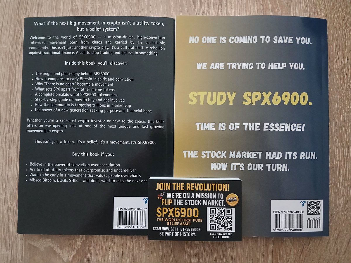 audaciouslnvest's tweet image. My passion is making material that helps others easily promote #SPX6900 to newcomers.
The books are on Amazon:
STOP TRADING BOOK ISBN: 9798285164357
DISCOVER SPX6900 ISBN: 9798292248330
Download the Free e-book version by scanning the QR code.
All book sales go 💯 into $SPX.