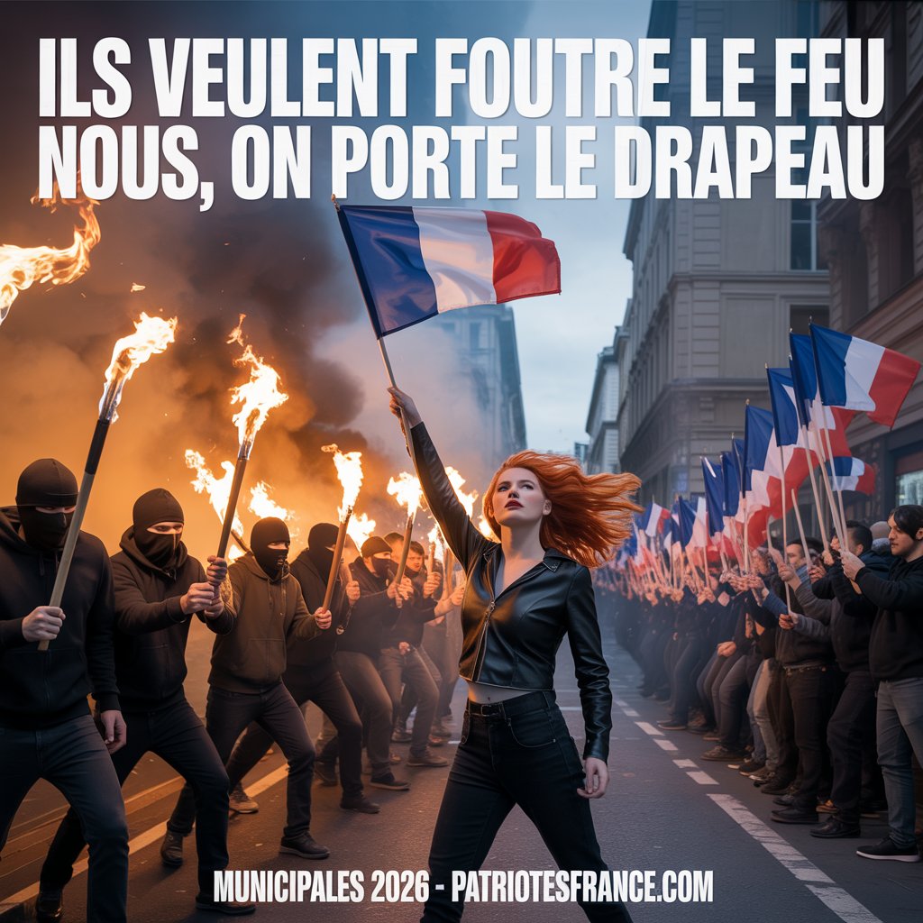 LFI VEUT ENFLAMMER LA FRANCE, NOUS LA PROTEGERONS !

Face à la haine, le rang.
Face au chaos, la nation.
Face à leurs torches, notre drapeau.

La gauche a trahi le peuple.
Facho-mondialisme, clientélisme, chaos.
Nous, on reconstruit la France ici : patriotesfrance.com.