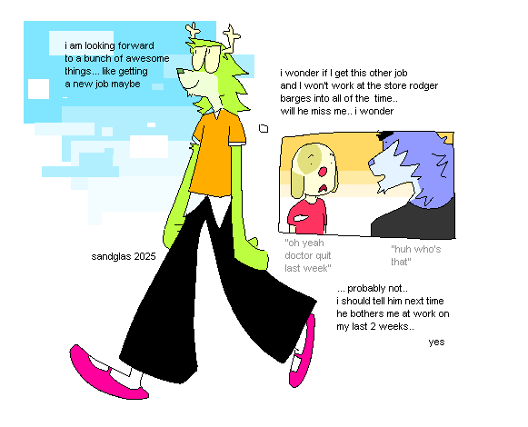 sandglas_'s tweet image. doctor is THINKING about getting a new job but instead thinks about other things