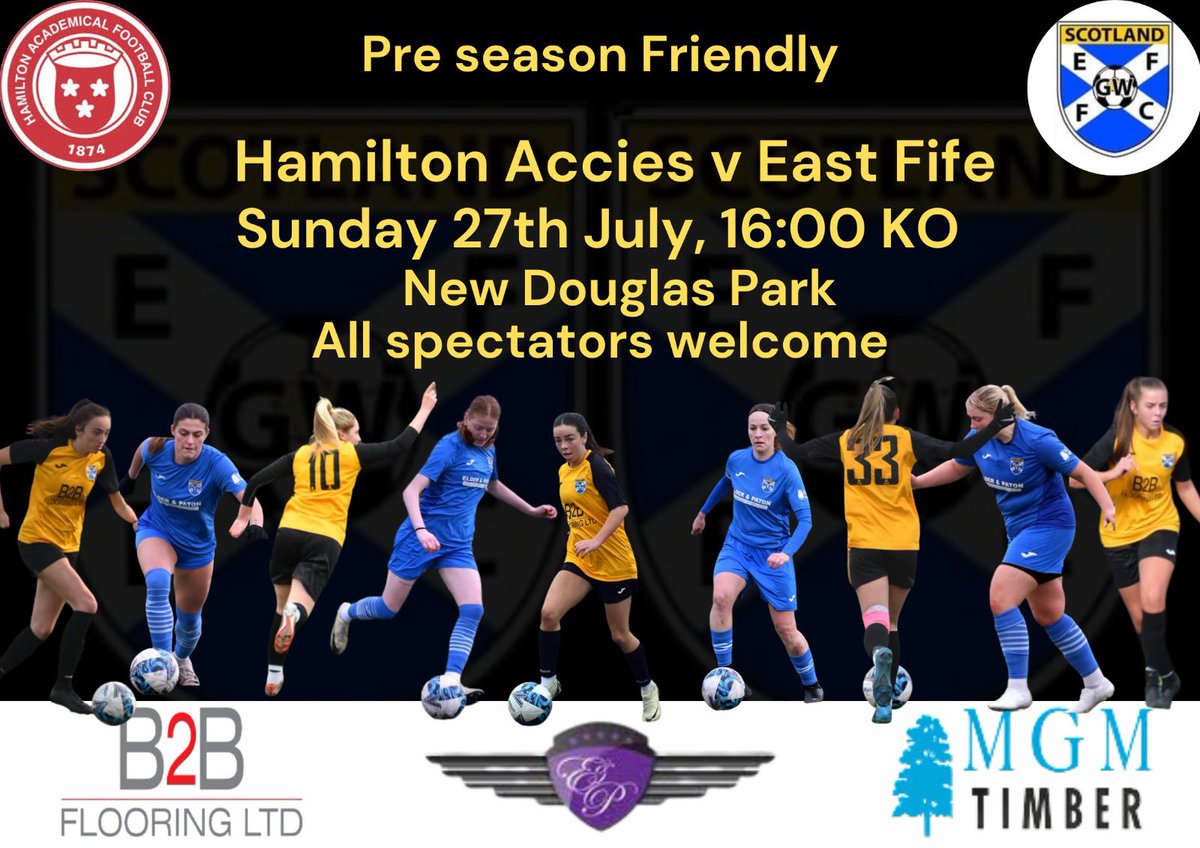 We travel to Hamilton in the next of our pre season friendlies. A chance to see some of our new signings in action against a top side. 🖤💛